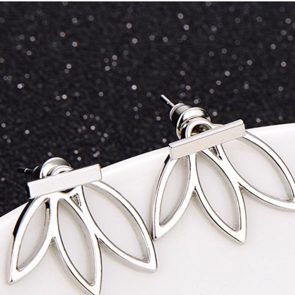 New! Lotus Flower โข Jacket Earrings - Picture 3 of 5